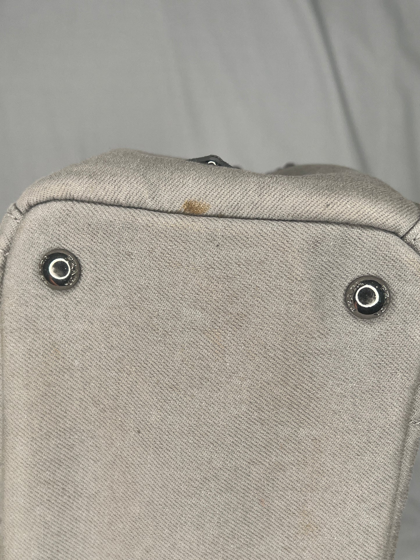 Prada Canapa Studded Canvas Tote Bag in Taupe