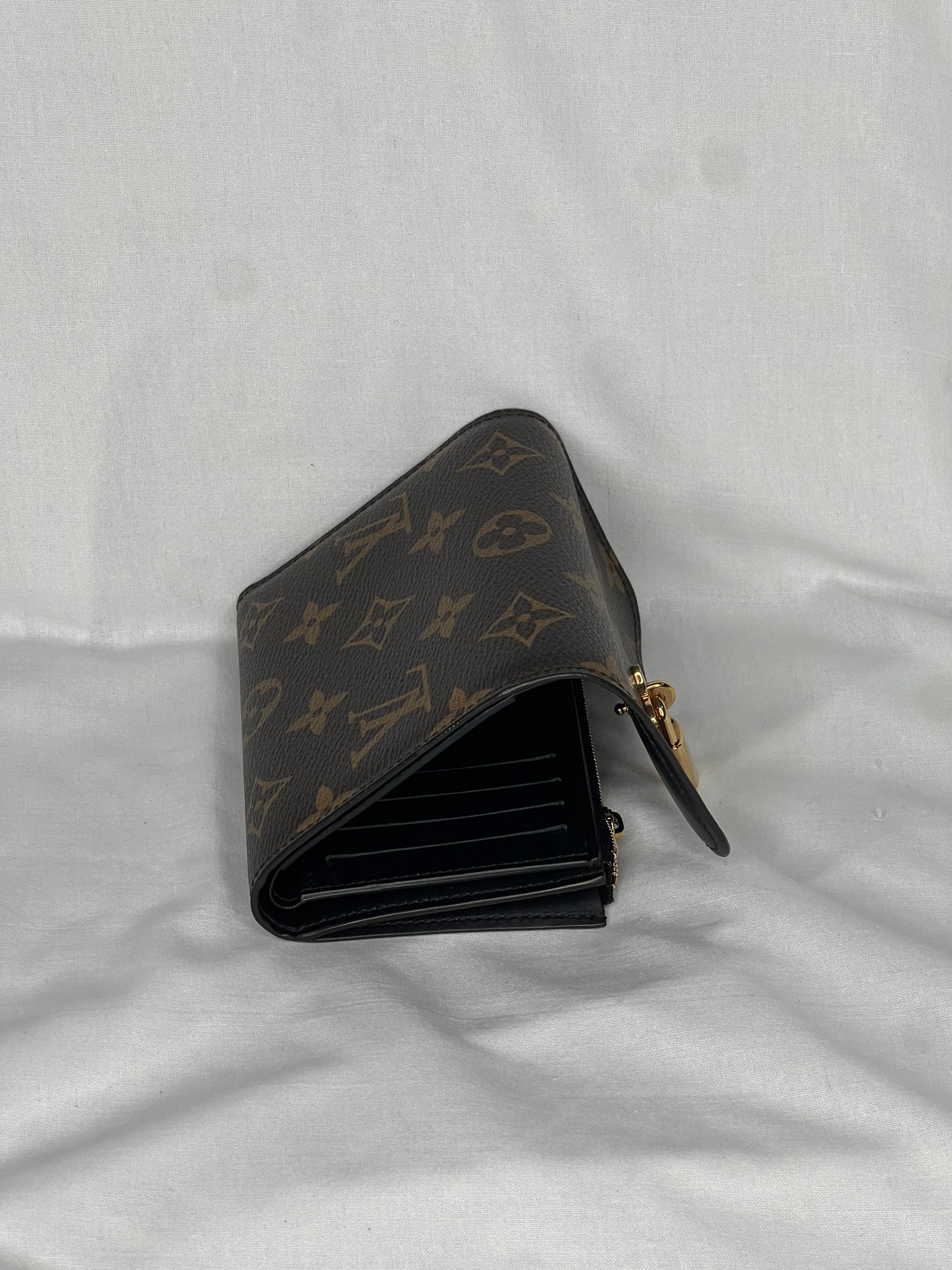 Louis Vuitton Monogram Flower Lock Compact Wallet