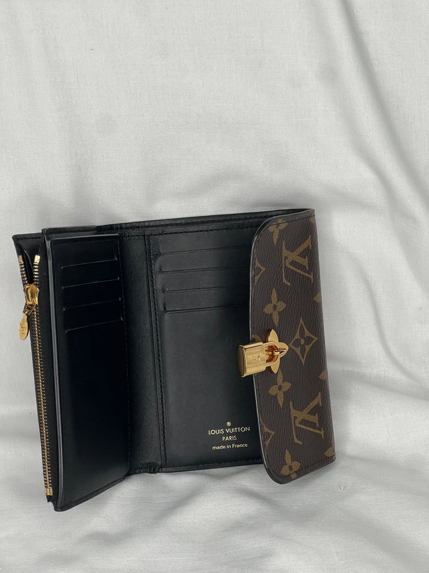 Louis Vuitton Monogram Flower Lock Compact Wallet