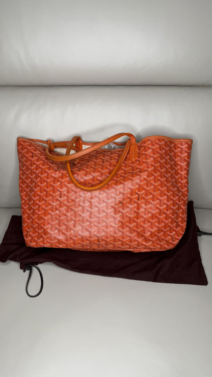 Goyard Saint Louis PM Tote in Orange Chevron Canvas