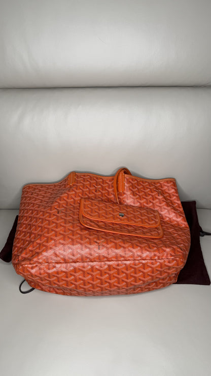 Goyard Saint Louis PM Tote in Orange Chevron Canvas