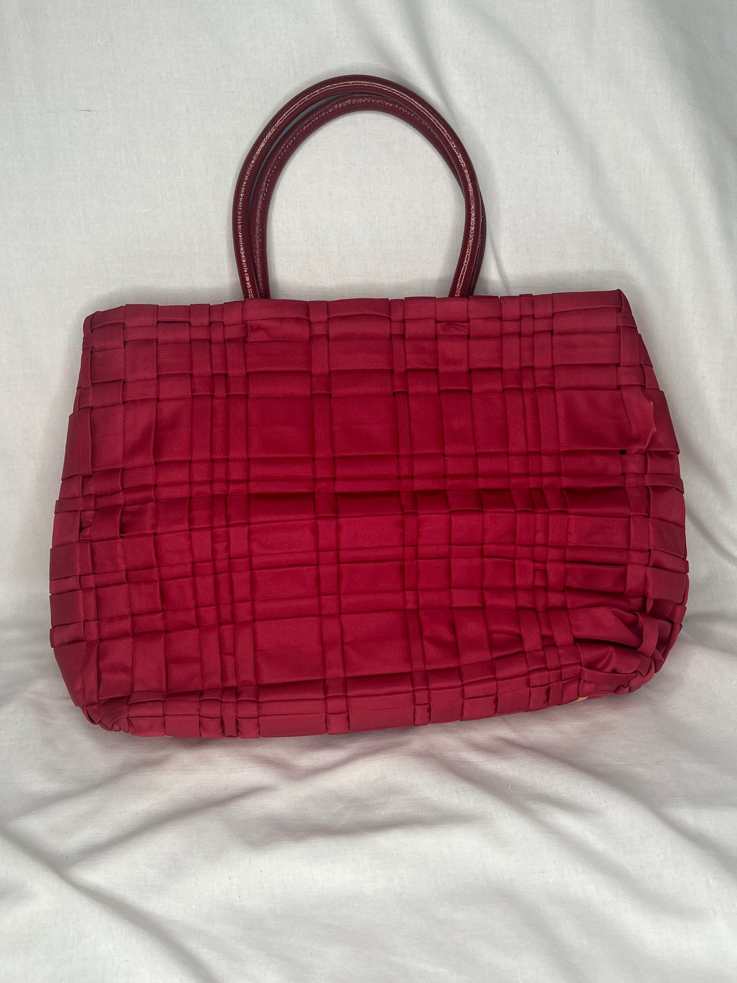Prada Tessuto Woven Tote Bag in Red Nylon
