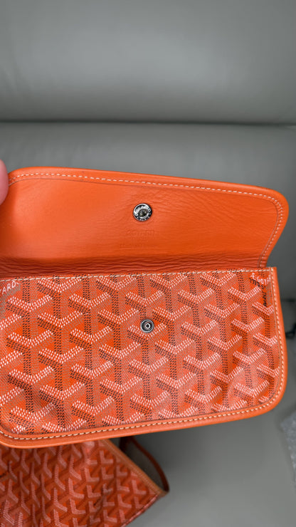 Goyard Saint Louis PM Tote in Orange Chevron Canvas