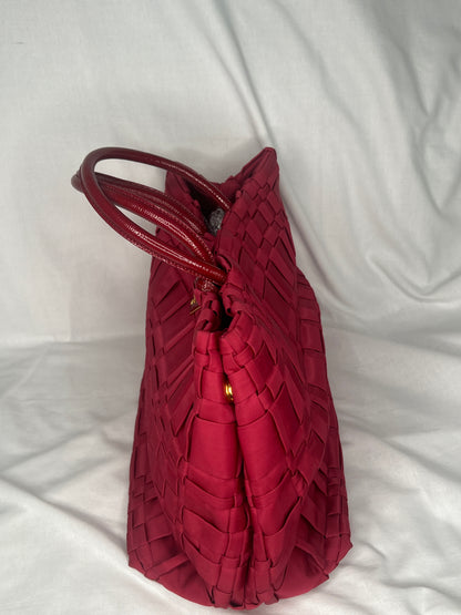 Prada Tessuto Woven Tote Bag in Red Nylon