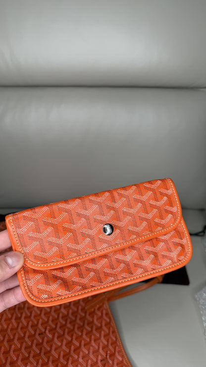 Goyard Saint Louis PM Tote in Orange Chevron Canvas