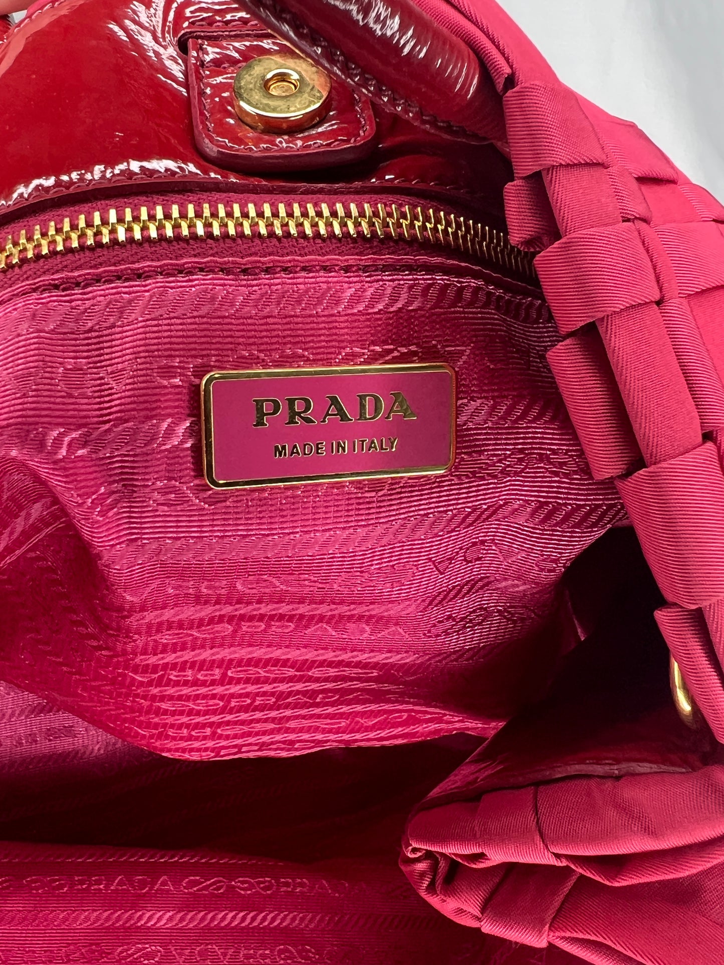 Prada Tessuto Woven Tote Bag in Red Nylon