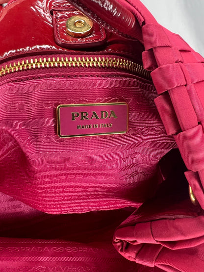 Prada Tessuto Woven Tote Bag in Red Nylon