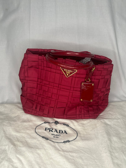 Prada Tessuto Woven Tote Bag in Red Nylon