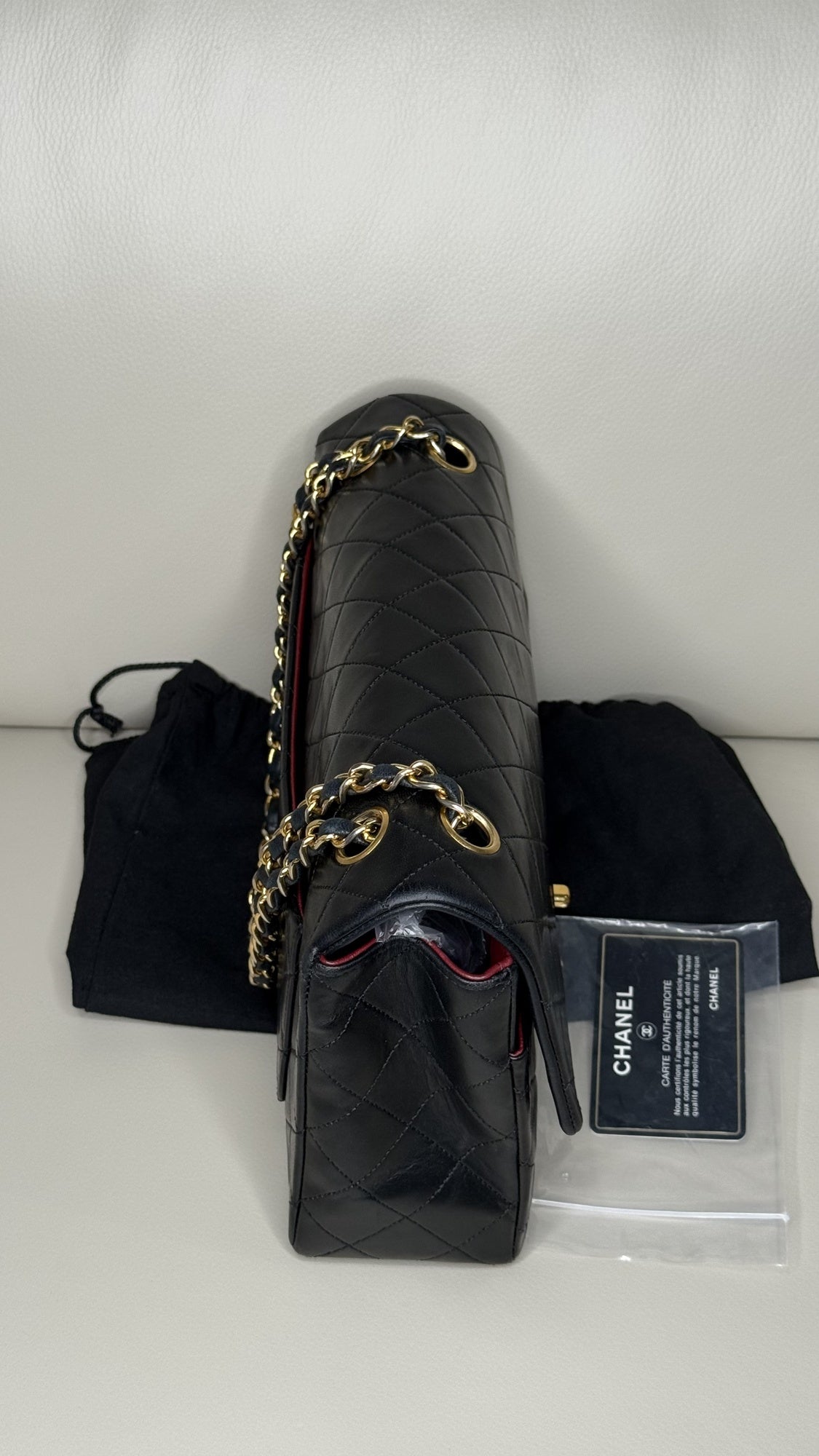 CHANEL Lambskin Quilted Medium Double