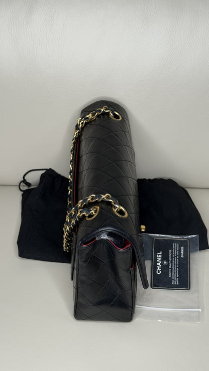 CHANEL Lambskin Quilted Medium Double