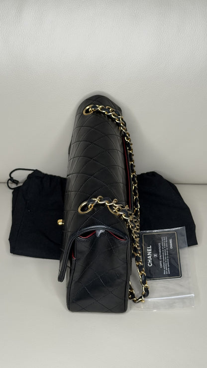 CHANEL Lambskin Quilted Medium Double