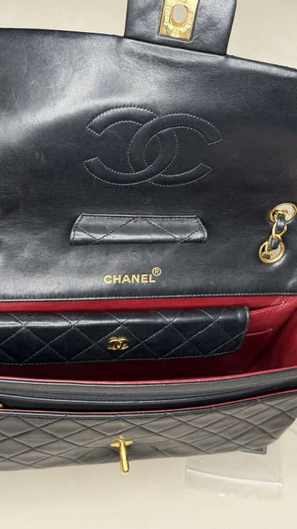CHANEL Lambskin Quilted Medium Double