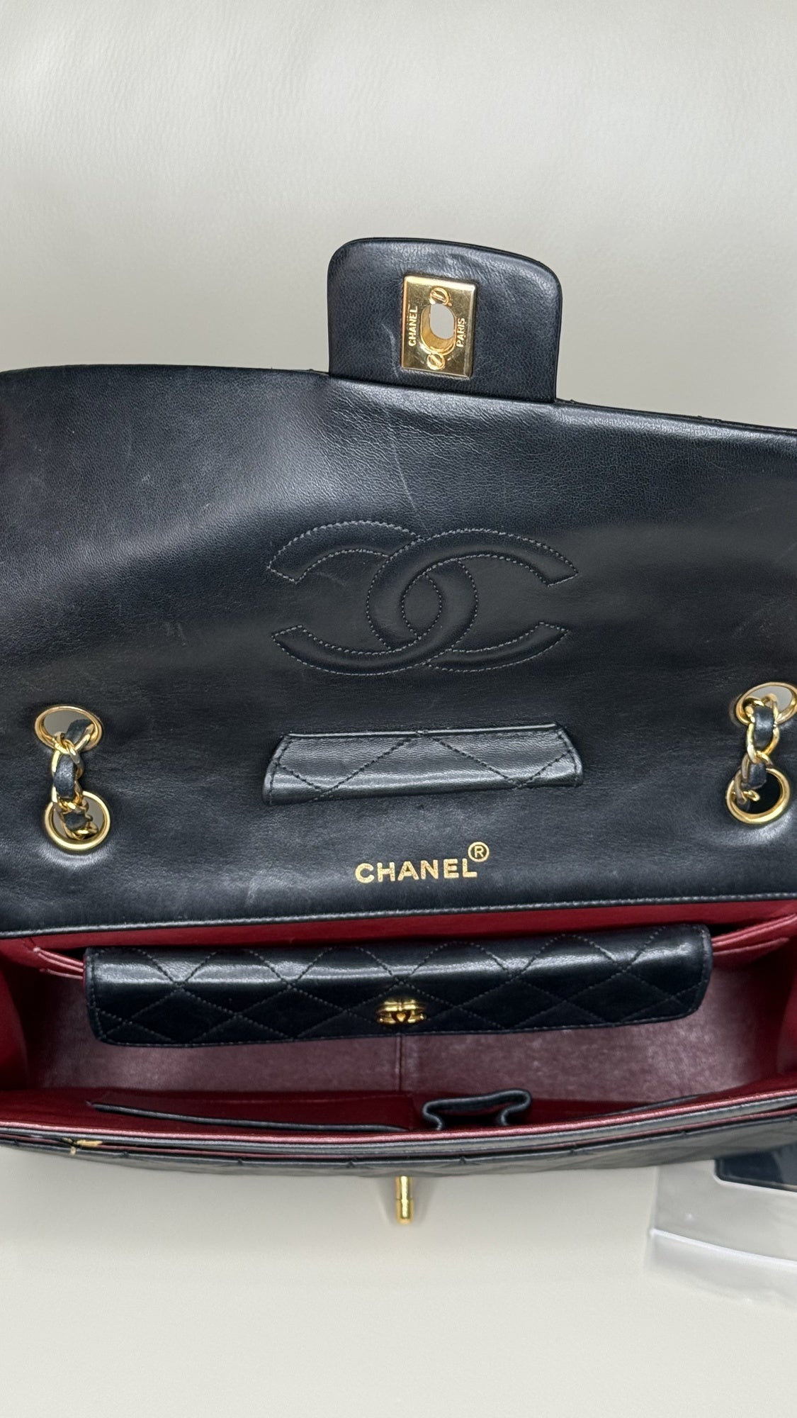CHANEL Lambskin Quilted Medium Double