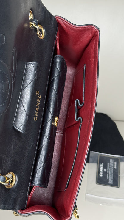 CHANEL Lambskin Quilted Medium Double