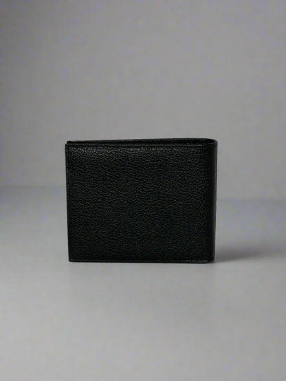 Salvatore Ferragamo Men's Black Leather Wallet with Gold Corner Detail
