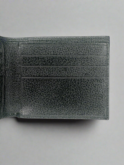 Salvatore Ferragamo Men's Black Leather Wallet with Gold Corner Detail