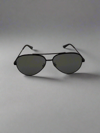 Yves Saint Laurent Black Metal Aviator Sunglasses
