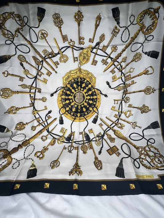 Hermès “Les Clés” Silk Scarf by Caty Latham