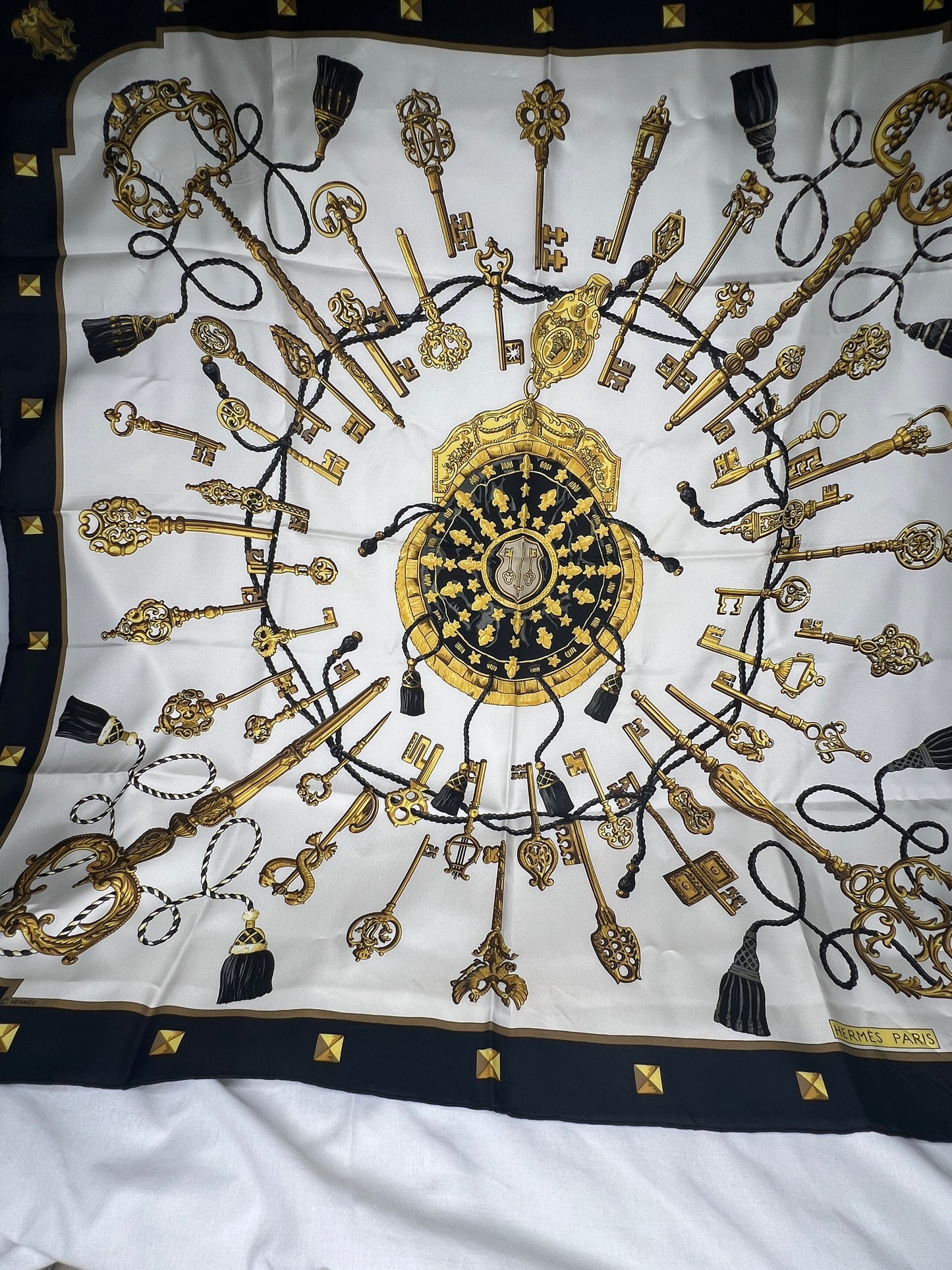 Hermès “Les Clés” Silk Scarf by Caty Latham