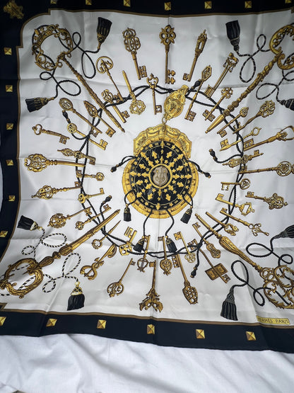 Hermès “Les Clés” Silk Scarf by Caty Latham