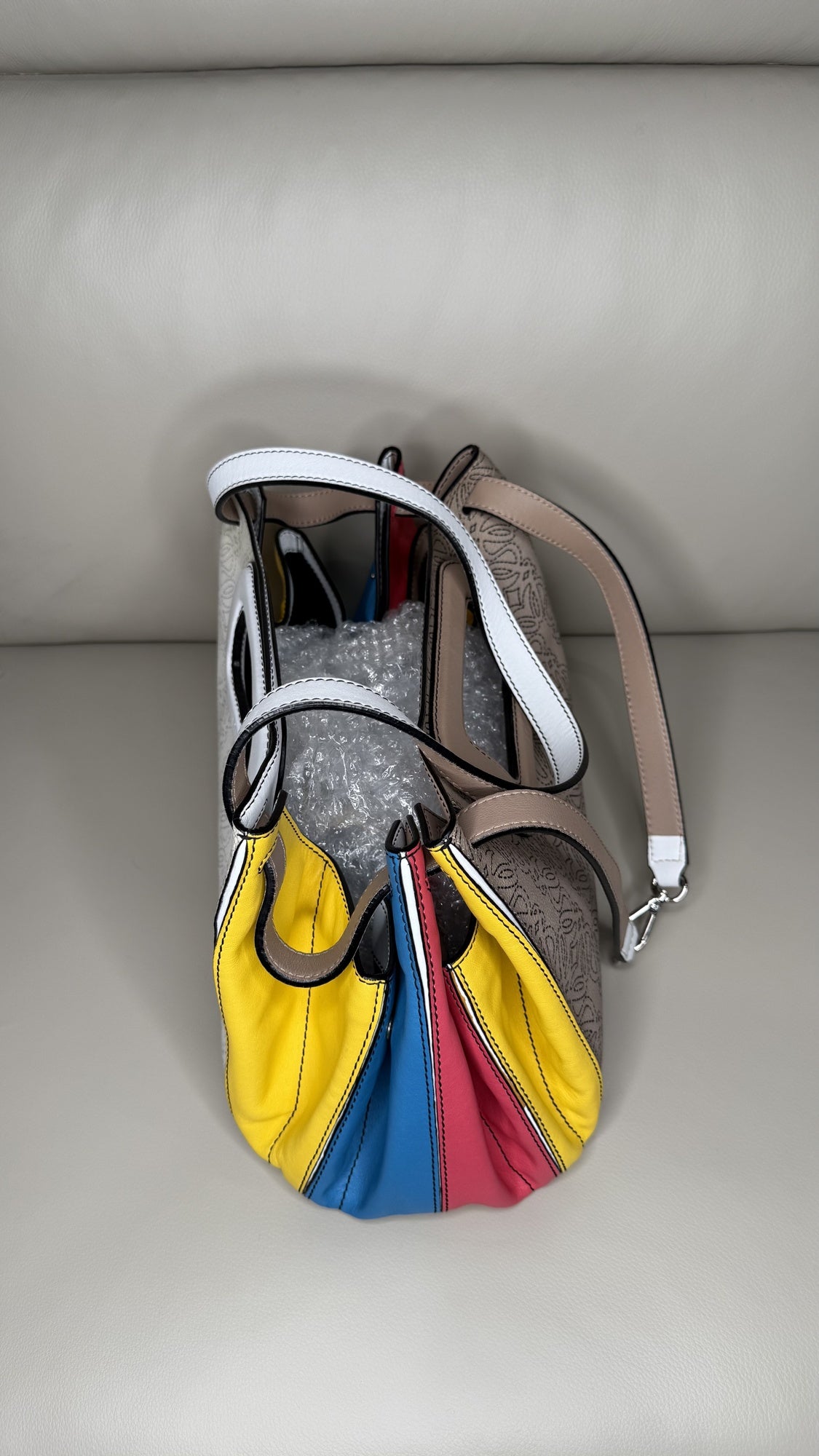 Loewe multicolor Canvas Leather Handle Tote