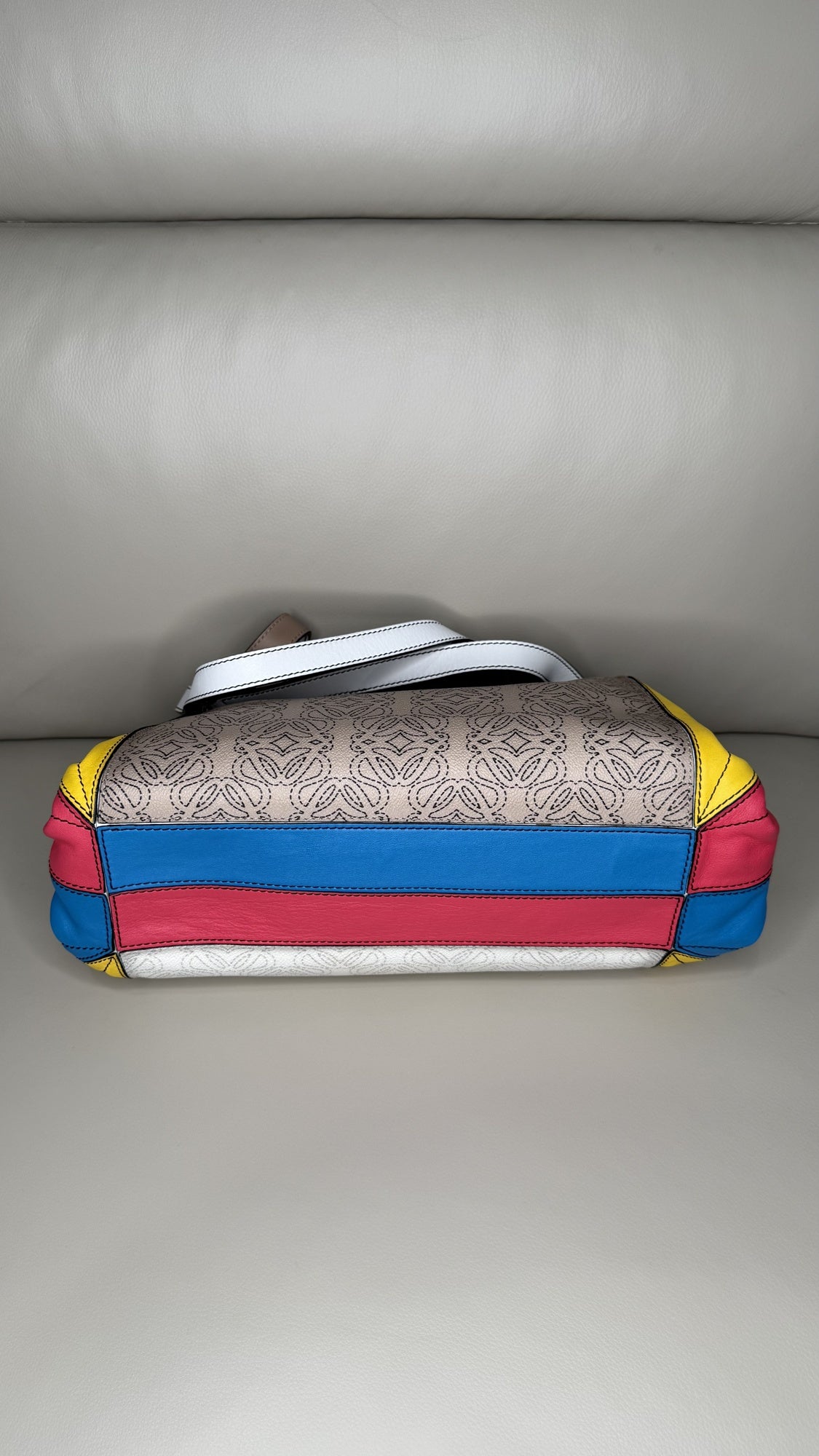 Loewe Anagram Embossed Puzzle Edge Tote – Multicolor Panel