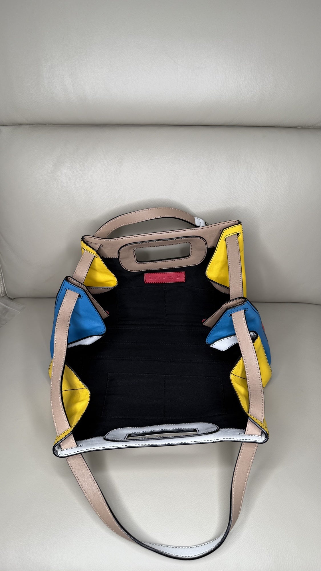 Loewe multicolor Canvas Leather Handle Tote