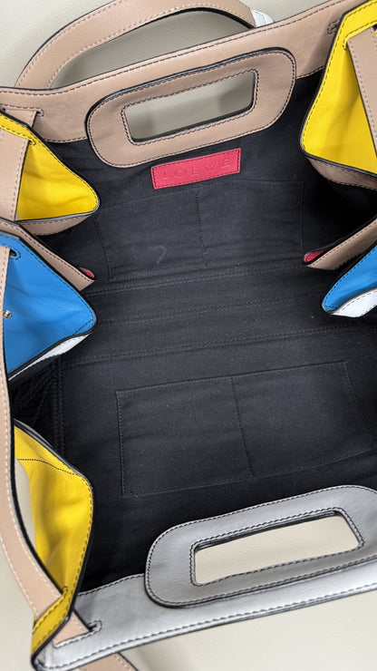 Loewe Anagram Embossed Puzzle Edge Tote – Multicolor Panel