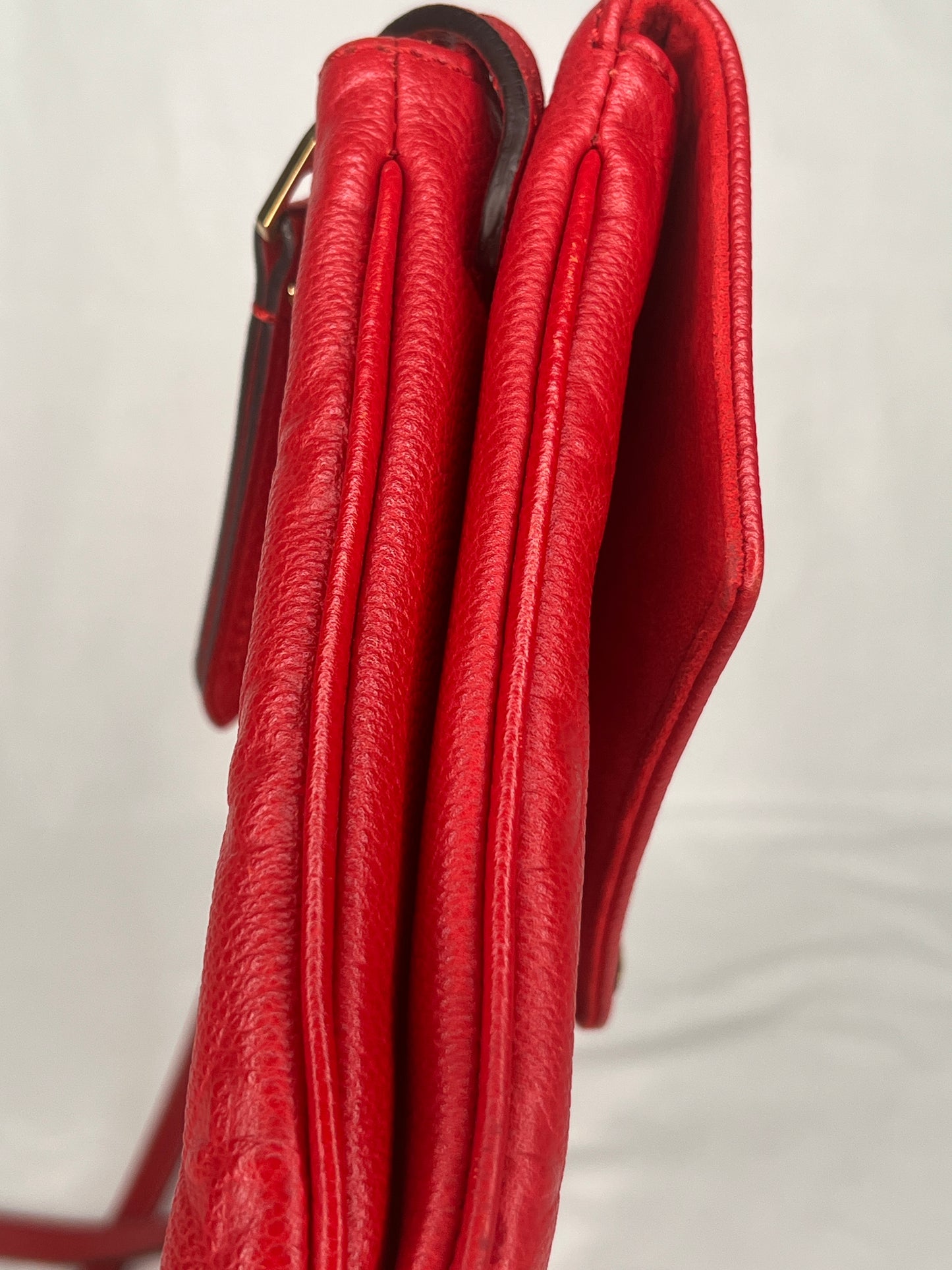 Louis Vuitton Monogram Empreinte Twice Crossbody Bag in Red Leather