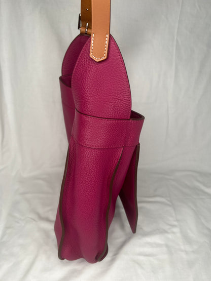 Hermès Marwari PM Shoulder Bag in Magenta Clemence Leather