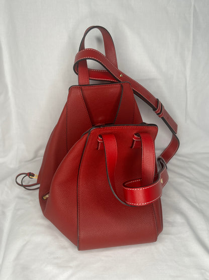 Loewe Hammock Bag in Red Grained Leather