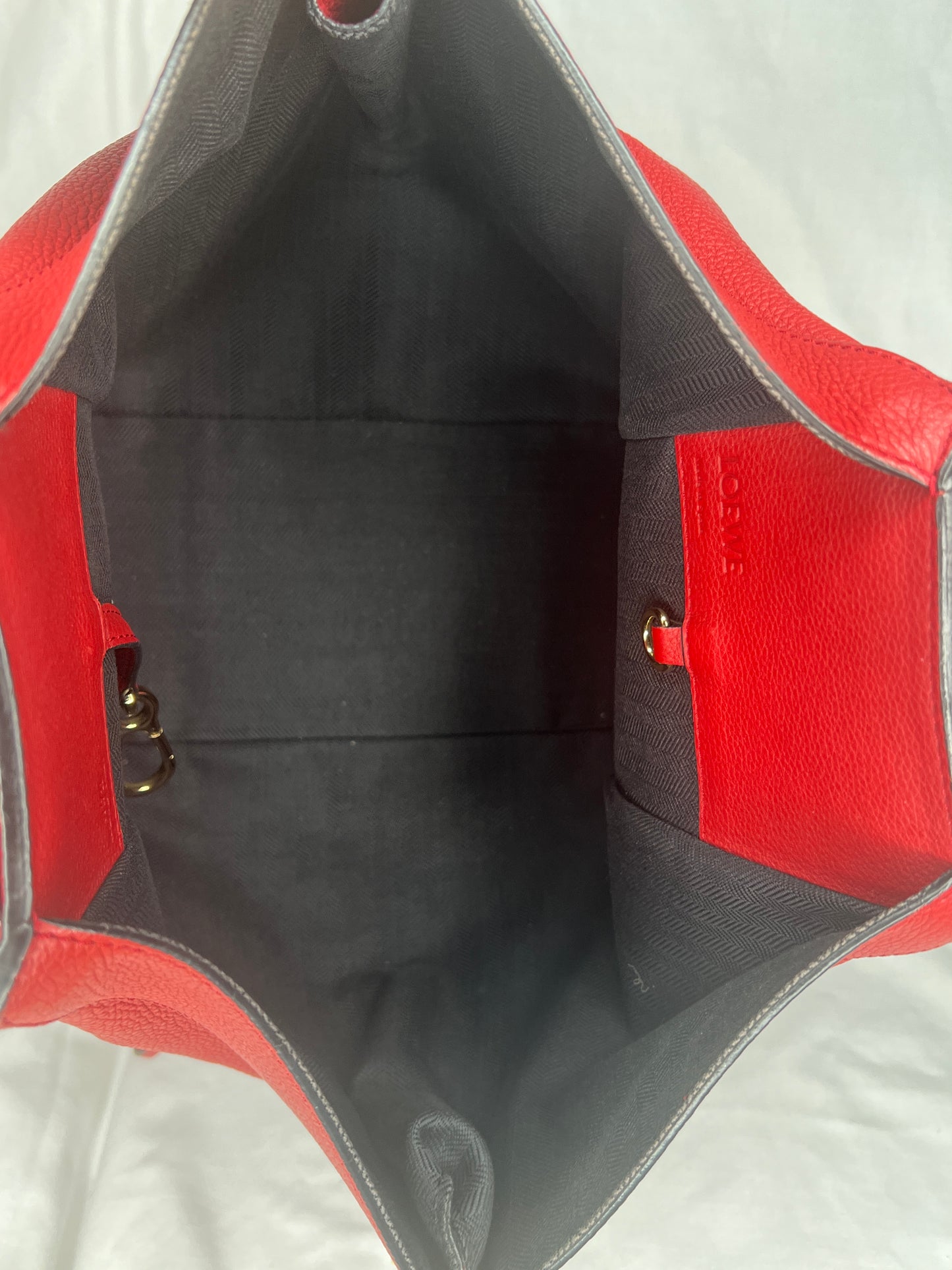 Loewe Hammock Bag in Red Grained Leather