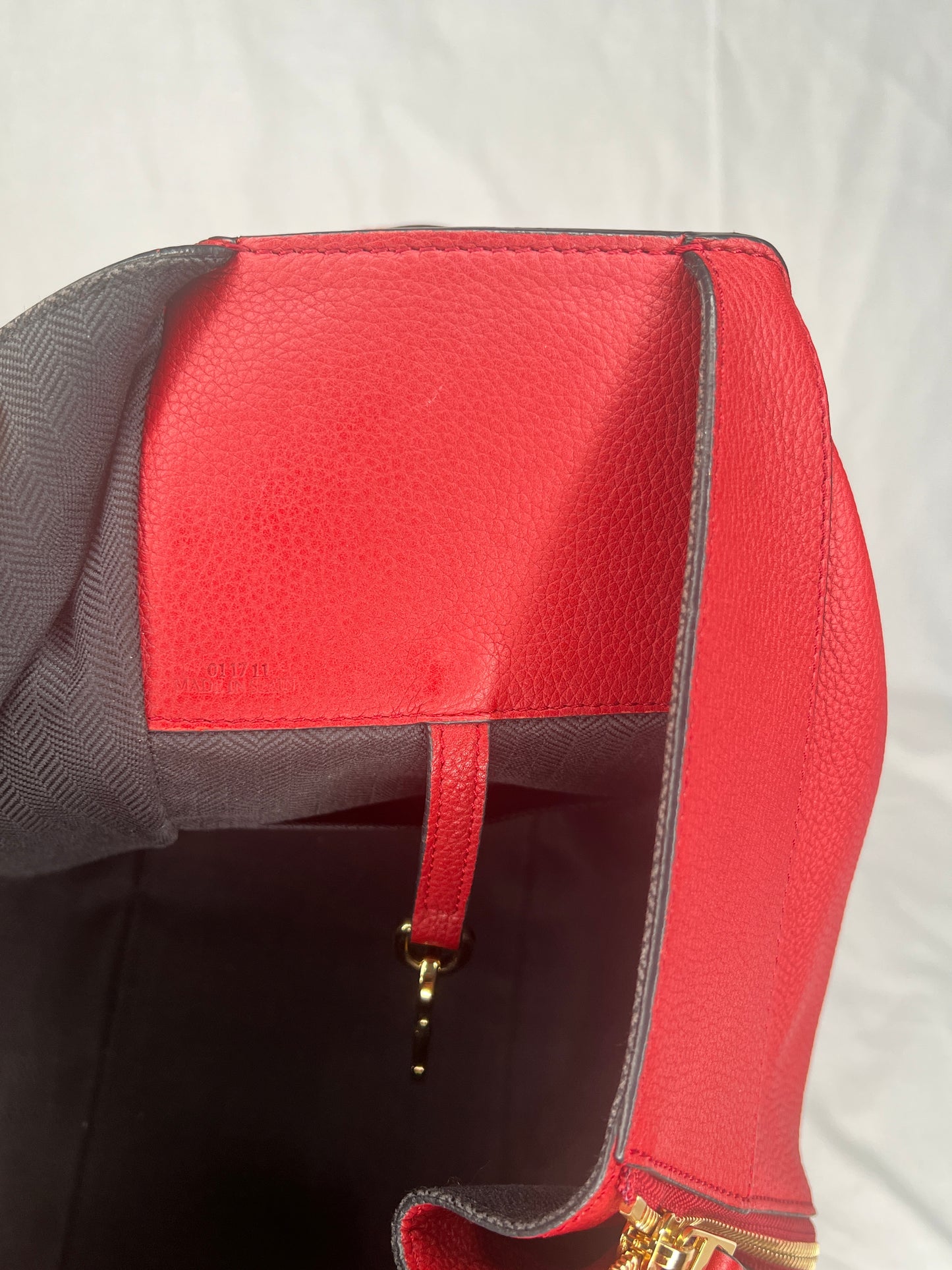 Loewe Hammock Bag in Red Grained Leather