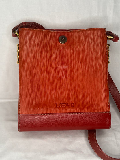 Loewe Velazquez Shoulder Bag in Orange and Red Leather