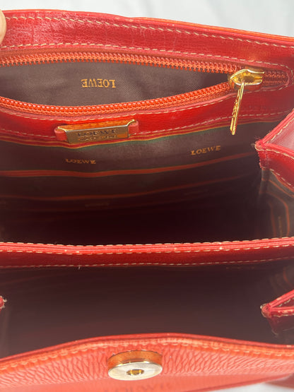 Loewe Velazquez Shoulder Bag in Orange and Red Leather