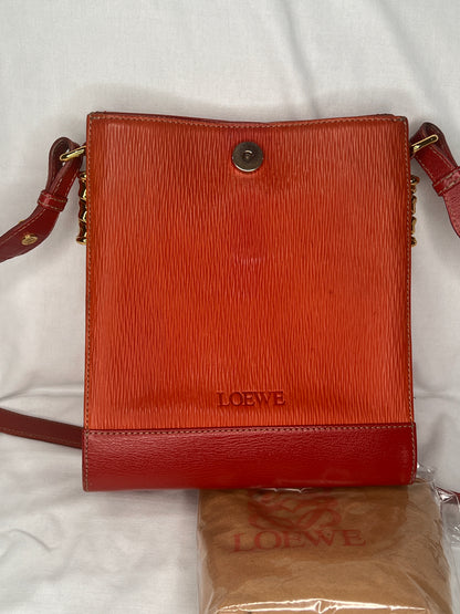 Loewe Velazquez Shoulder Bag in Orange and Red Leather