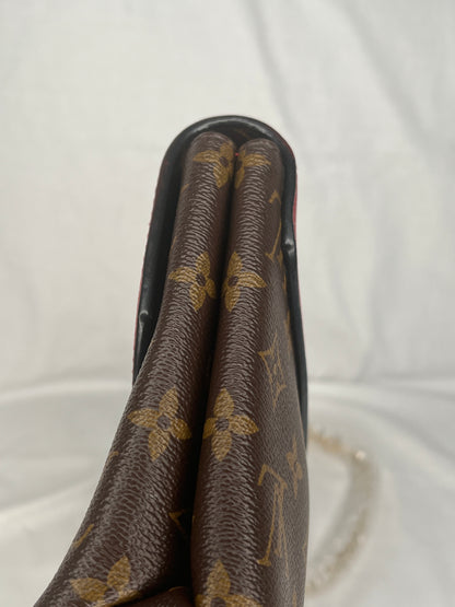 Louis Vuitton Saint Placide Monogram Canvas and Red Taurillon Leather Shoulder Bag