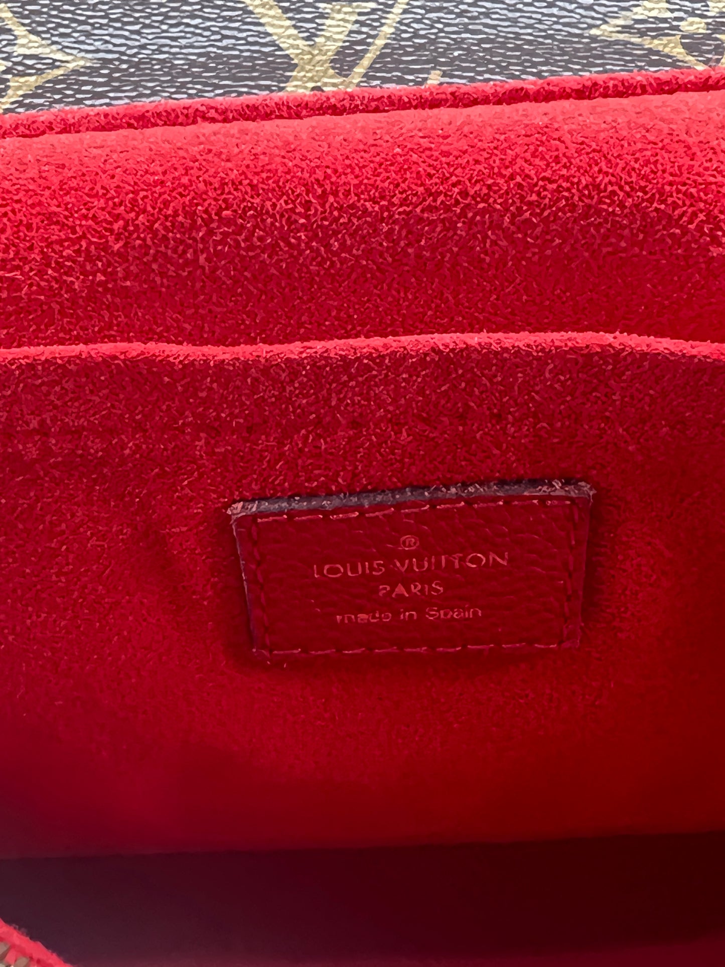 Louis Vuitton Saint Placide Monogram Canvas and Red Taurillon Leather Shoulder Bag