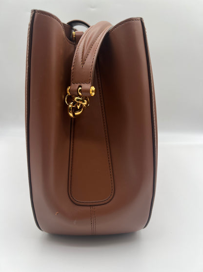 Dolce & Gabbana Amore Brown Leather Shoulder Bag