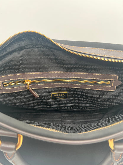 Prada Leather Bowler Bag – Black