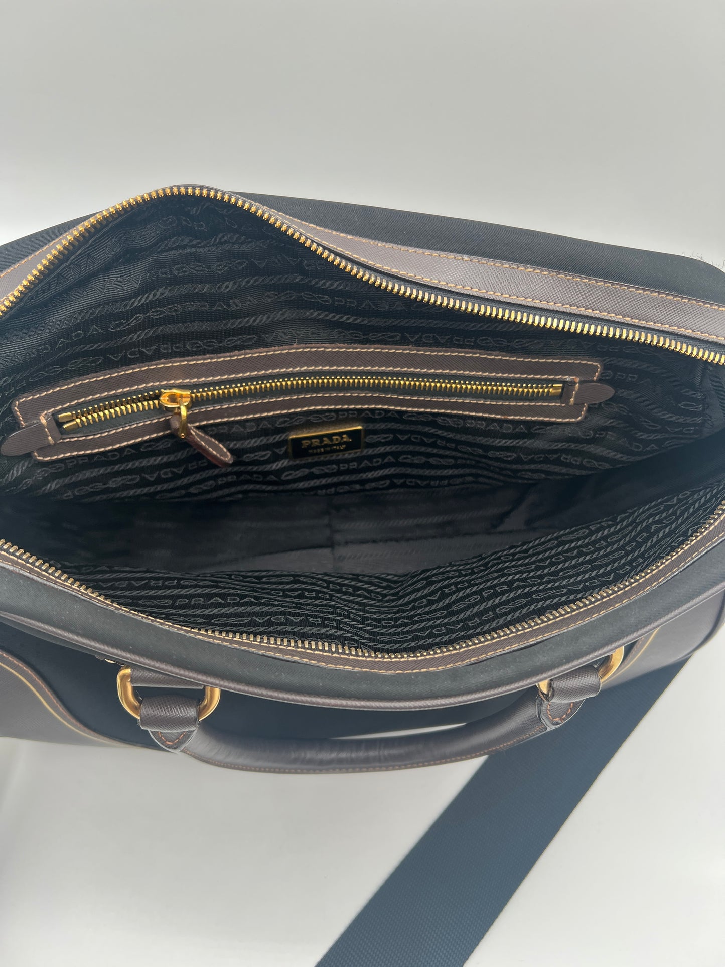 Prada Leather Bowler Bag – Black