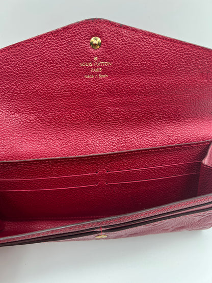 Louis Vuitton Sarah Long Wallet in Red Monogram Empreinte Leather