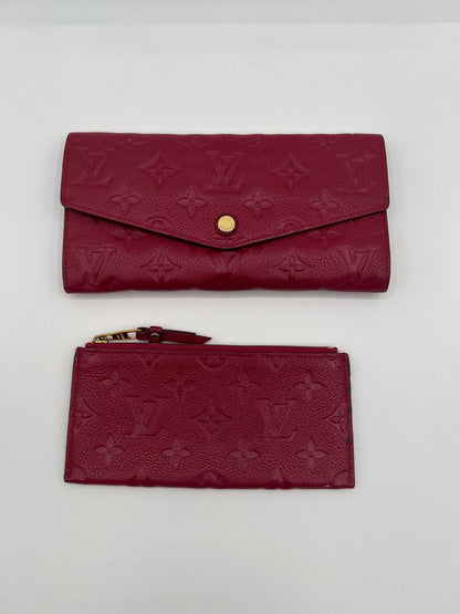 Louis Vuitton Sarah Long Wallet in Red Monogram Empreinte Leather