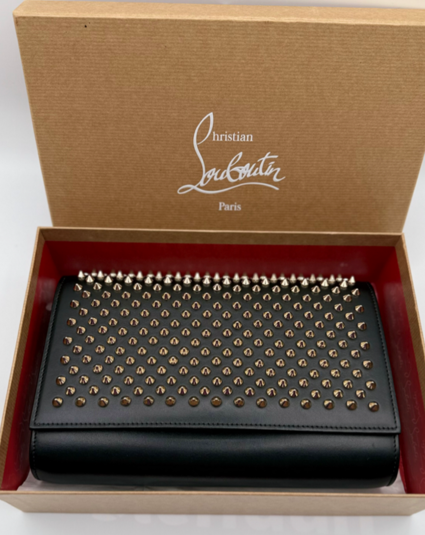 Christian Louboutin Spiked Leather Clutch Bag