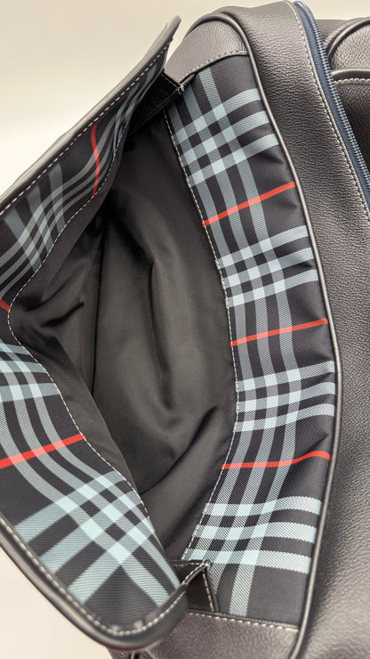 Burberry Black Grained Leather Travel Tote