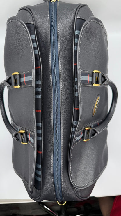 Burberry Black Grained Leather Travel Tote