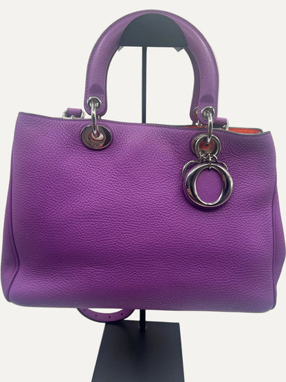Dior Purple Leather Medium Diorissimo Shopper Tote