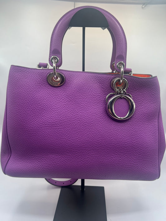 Dior Purple Leather Medium Diorissimo Shopper Tote