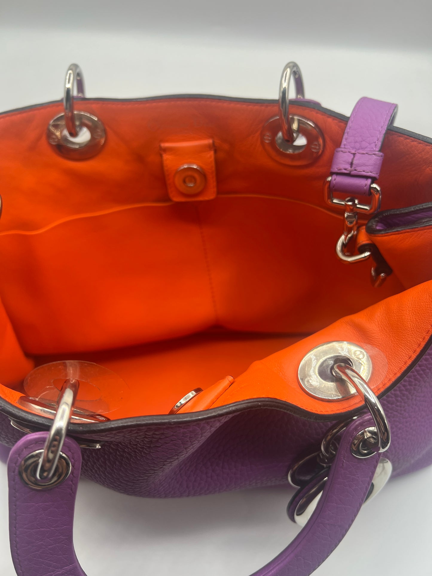 Dior Purple Leather Medium Diorissimo Shopper Tote