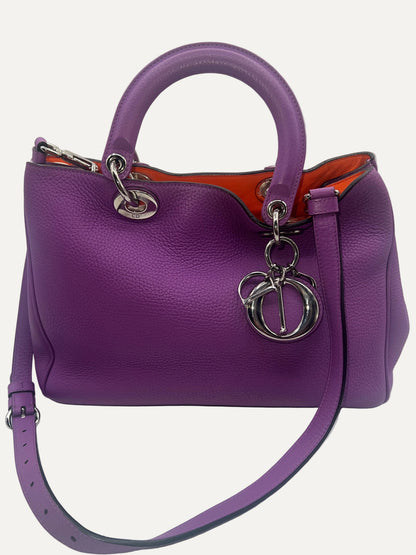 Dior Purple Leather Medium Diorissimo Shopper Tote